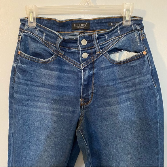 JUDY BLUE Slim Fit Dark Wash Jeans Size 27 - Picture 5 of 14